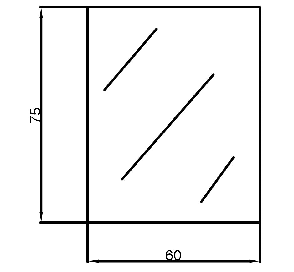 600mmx750mm - Plain Pencil Edge Framless Mirror