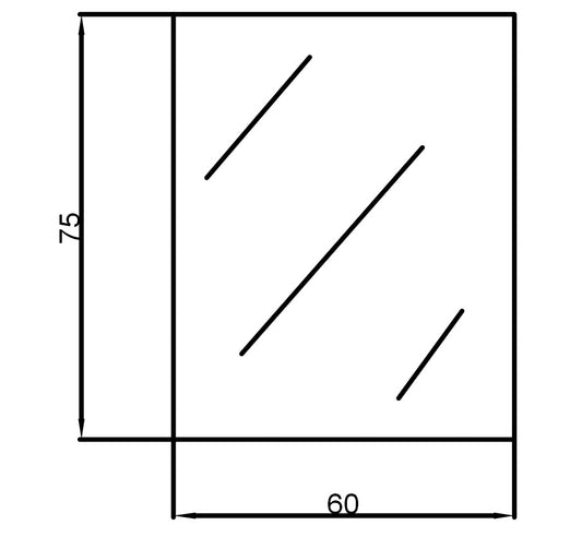 600mmx750mm - Plain Pencil Edge Framless Mirror