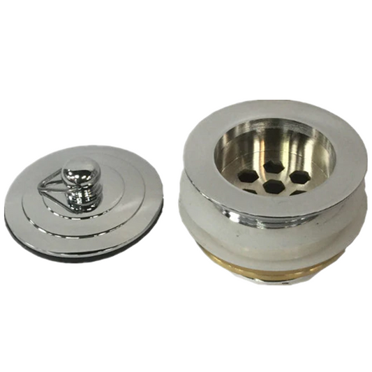 40mm Brass Bath Plug Waste - Non Overflow - Chrome