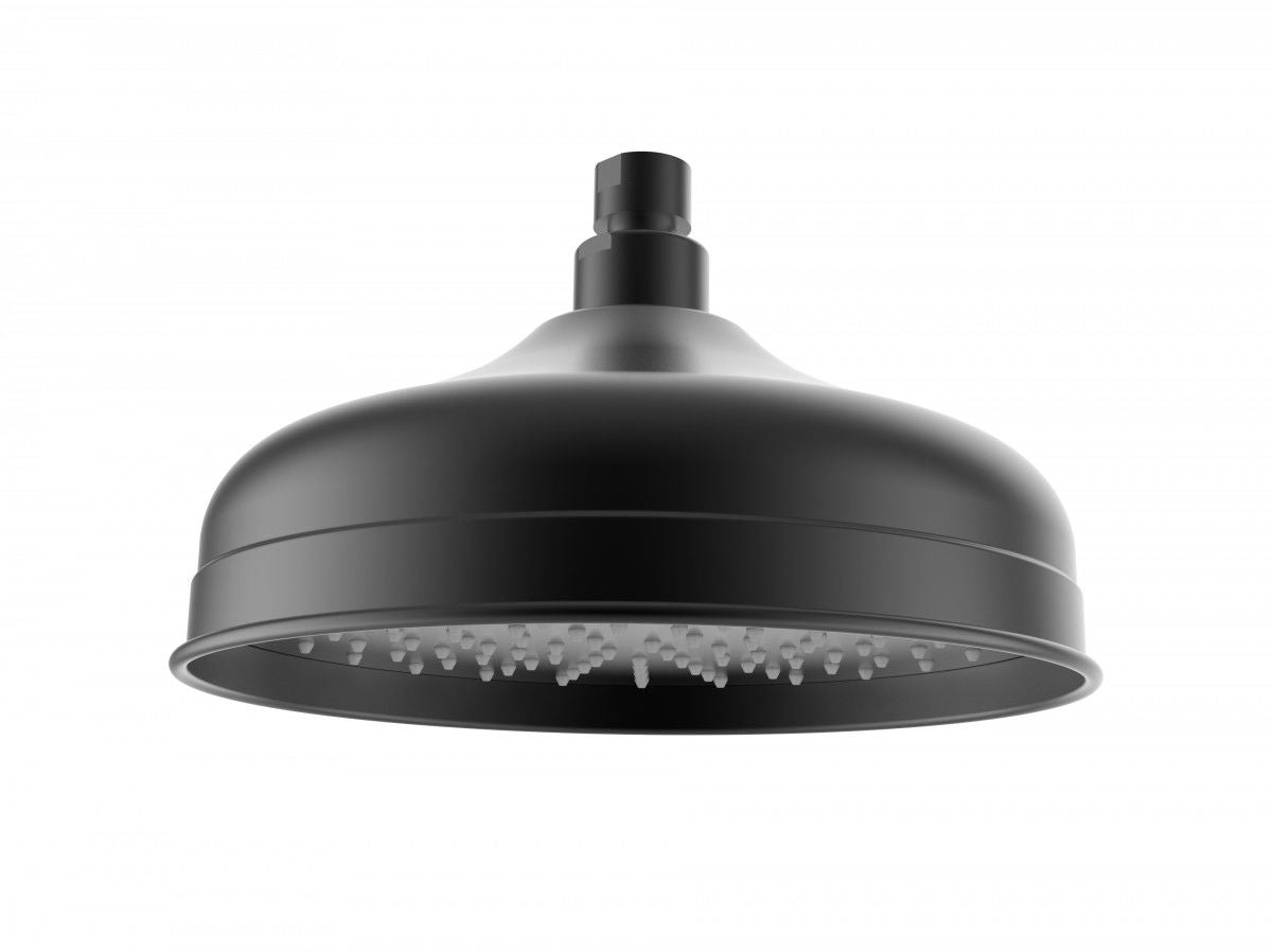 Clasico Shower Head Round Matt Black 220mm