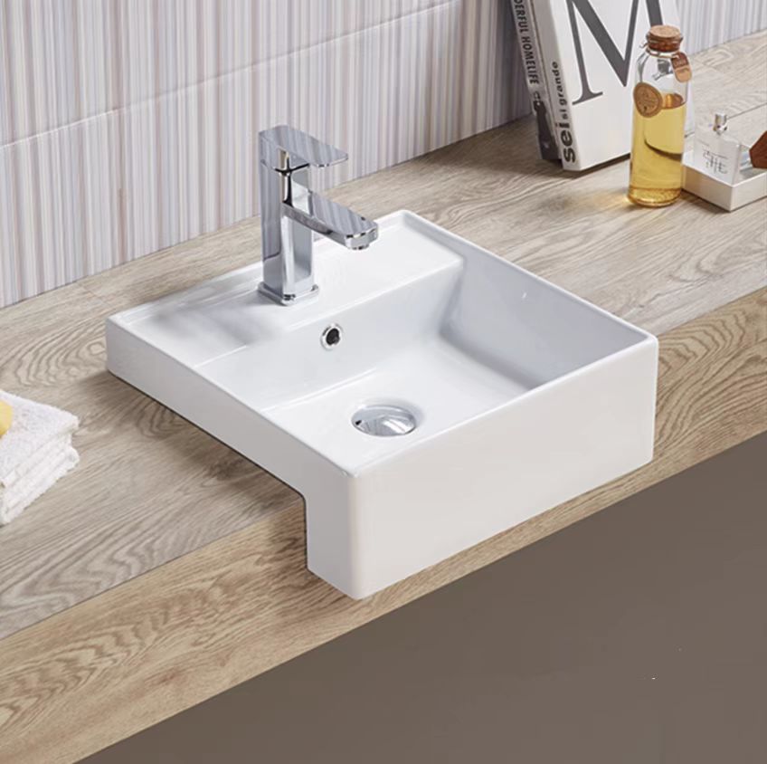 410mmx410mm  Semi Recess Basin - Gloss White