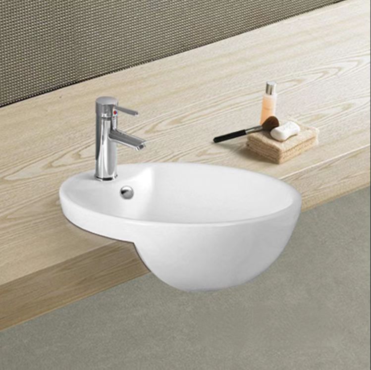 430mmx430mm Semi Recess Basin Gloss White