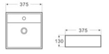 385mmx385mm  Above Counter Basin - Gloss White
