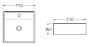 405mmx405mm  Above Counter Basin - Gloss White