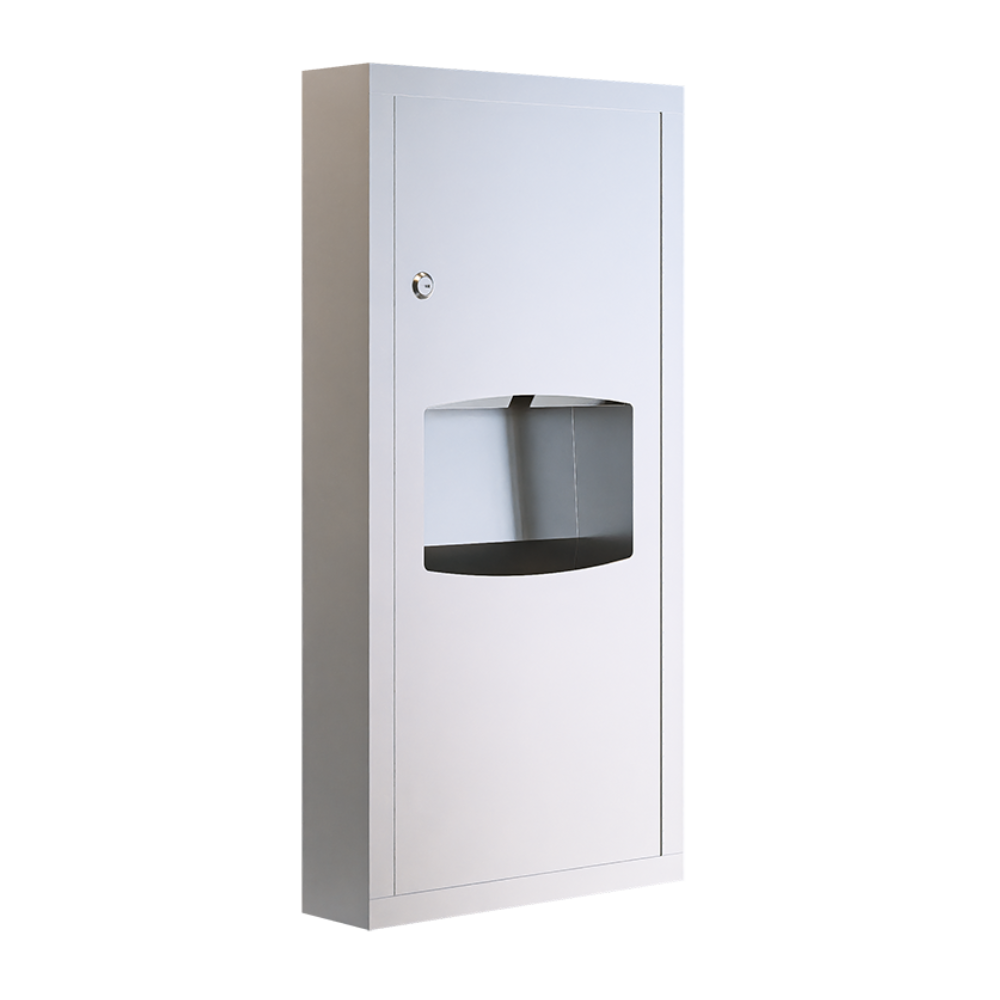 Surface Mounted Paper Towel Dispenser and 6.5 Litre Waste Receptacle SS
