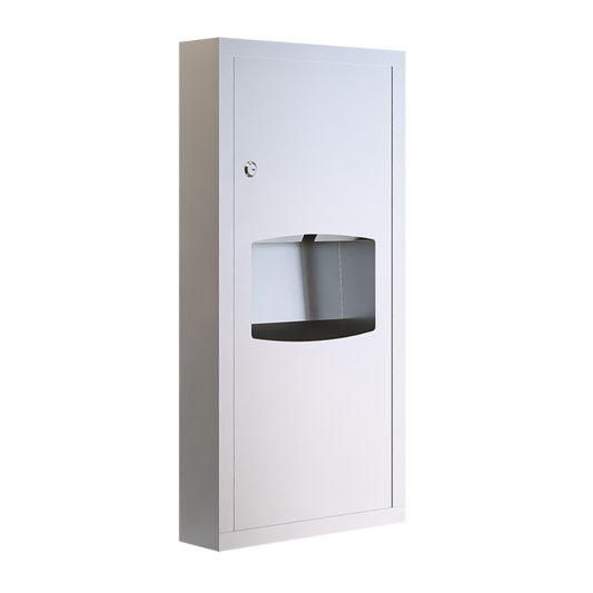 Surface Mounted Paper Towel Dispenser and 6.5 Litre Waste Receptacle SS