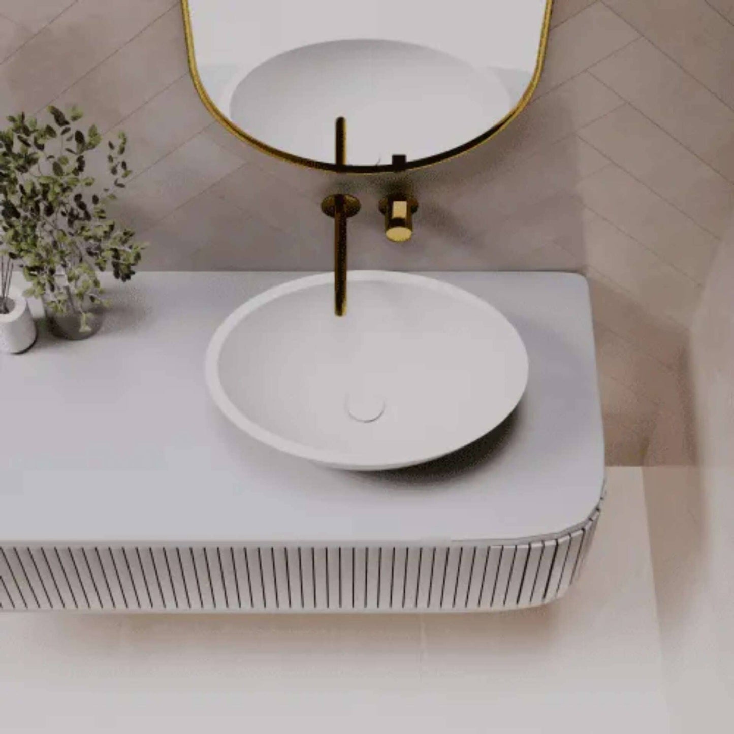 500mm Pietra Bianca - Pearl Above Counter Basins