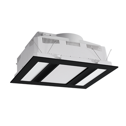 Phoenix 1000w Halogen 3 in 1 Bathroom Heater & High Extraction Exhaust Fan with 2 Tricolour LED Light Panels - Black