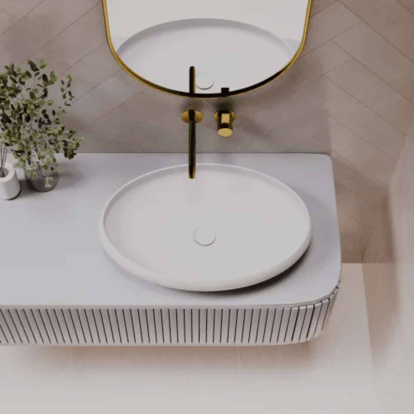 600mm Pietra Bianca - Piero Above Counter Basins