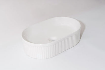 490*310*130mm Gloss White with Fluted Design Above Counter Basin