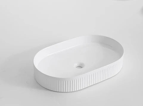 580*360*100mm Gloss White with Fluted Design Above Counter Basin