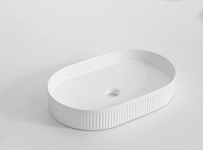 580*360*100mm Gloss White with Fluted Design Above Counter Basin