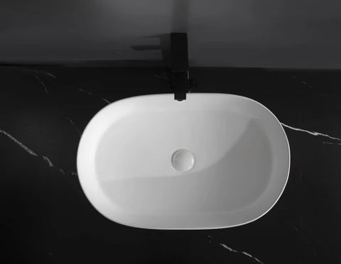 600*380*125mm Matte White with Fluted Design Above Counter Basin
