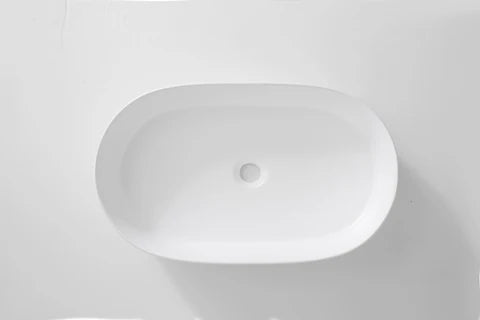600*380*125mm Matte White with Fluted Design Above Counter Basin