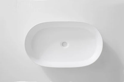 600*380*125mm Matte White with Fluted Design Above Counter Basin