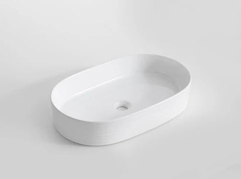 600*380*125mm Gloss White with Fluted Design Above Counter Basin