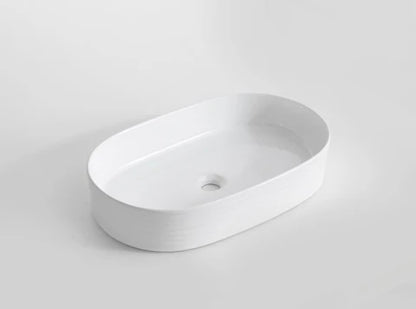 600*380*125mm Gloss White with Fluted Design Above Counter Basin