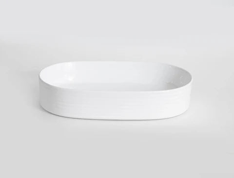 600*380*125mm Gloss White with Fluted Design Above Counter Basin