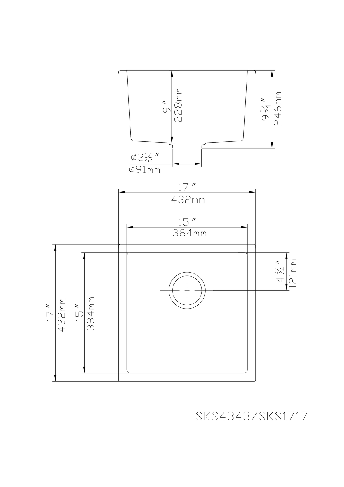 432mm Quartz Undermount Kitchen Sink - Single Bowl - Matte Black
