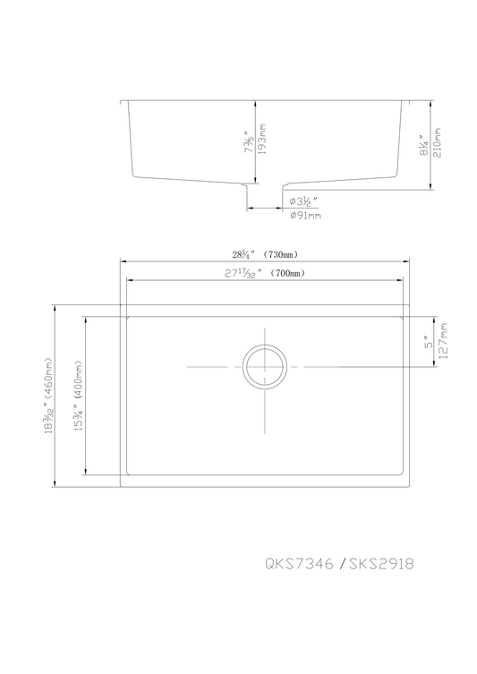 730mm Quartz Undermount Kitchen Sink - Single Bowl - Matte Black