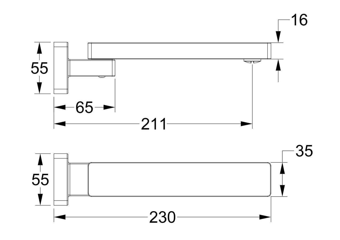 Quadra Swivel Wall Bath Spout - Brushed Nickel