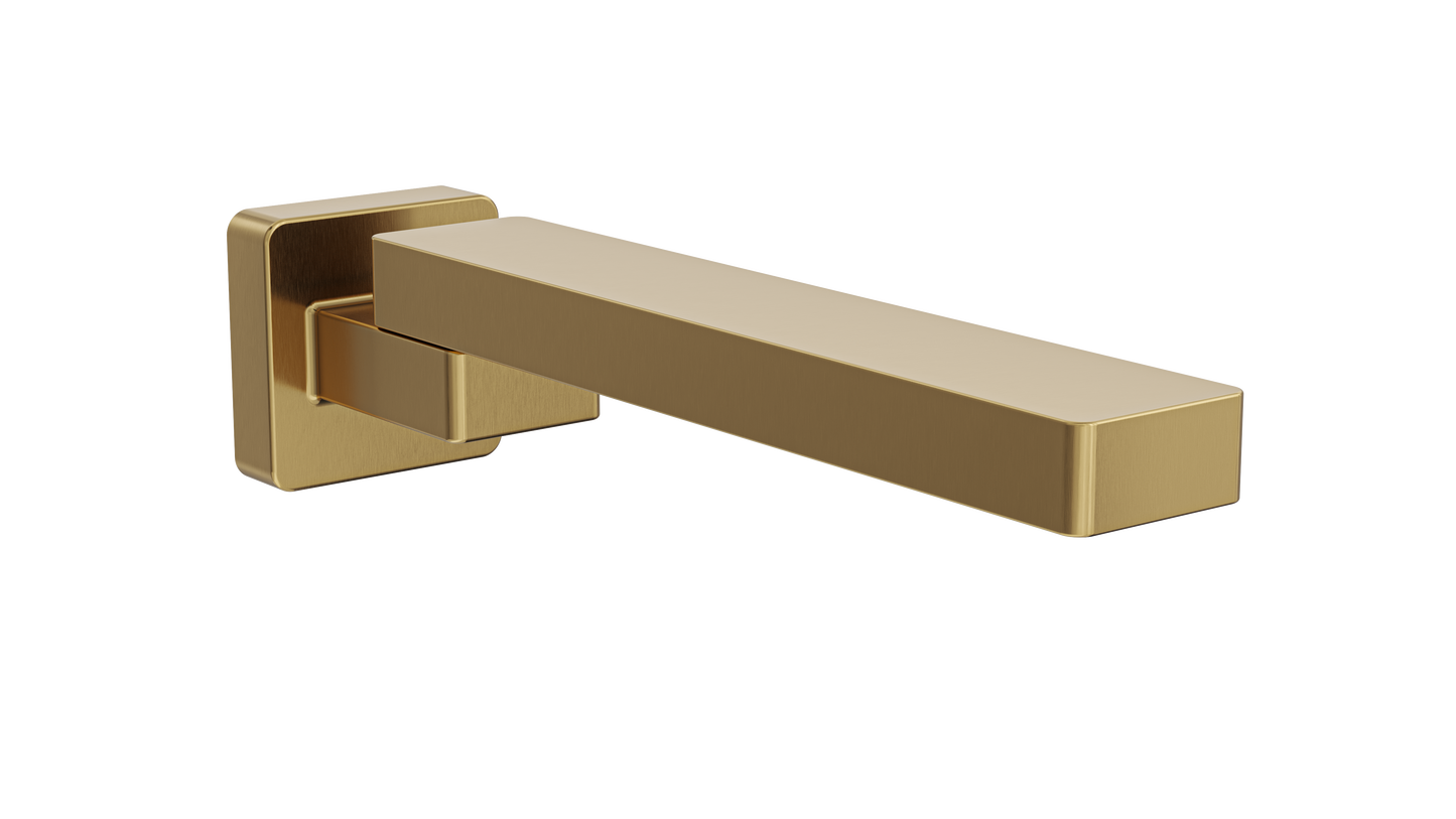 Quadra Swivel Wall Bath Spout - Brushed Brass