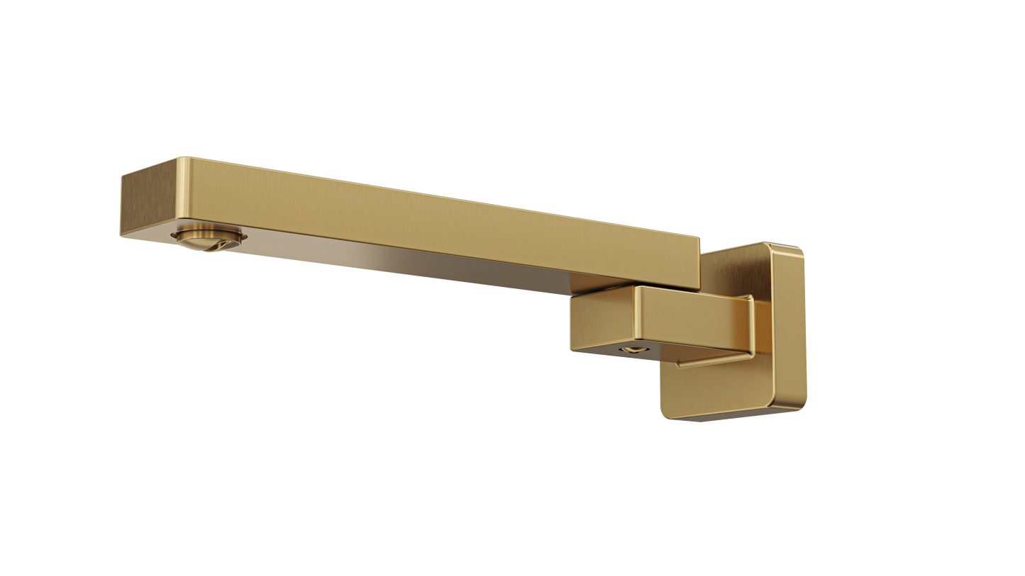 Quadra Swivel Wall Bath Spout - Brushed Brass