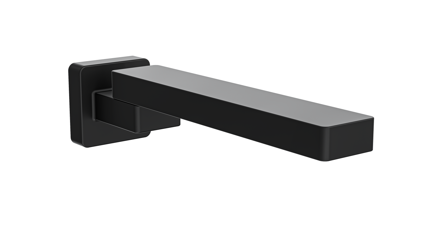 Quadra Swivel Wall Bath Spout - Matte Black