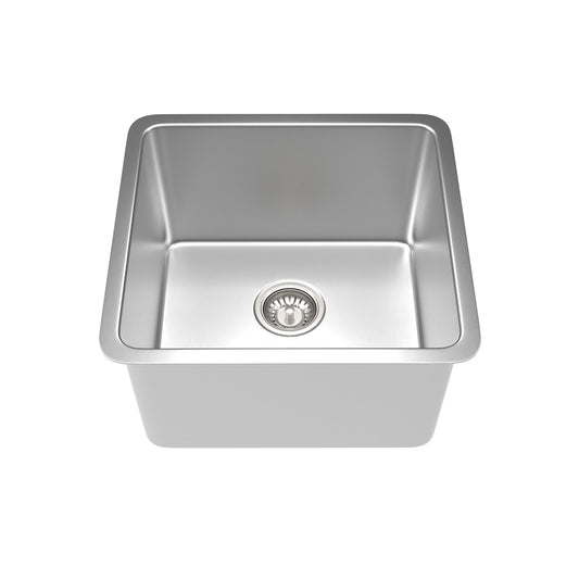 Quadra 470mm Single Bowl Sink - Brushed Stainless