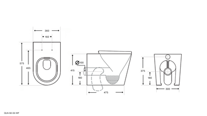 Quay S2 Rimless Wall Face Pan