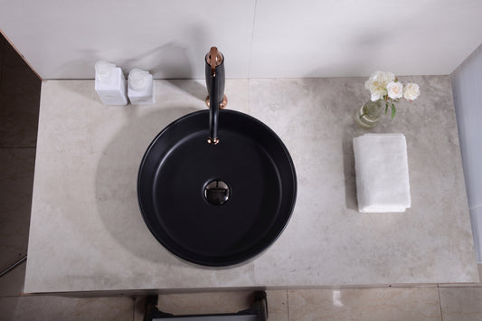 410mmx410mm  Above Counter Basin Quartz - Matte Black