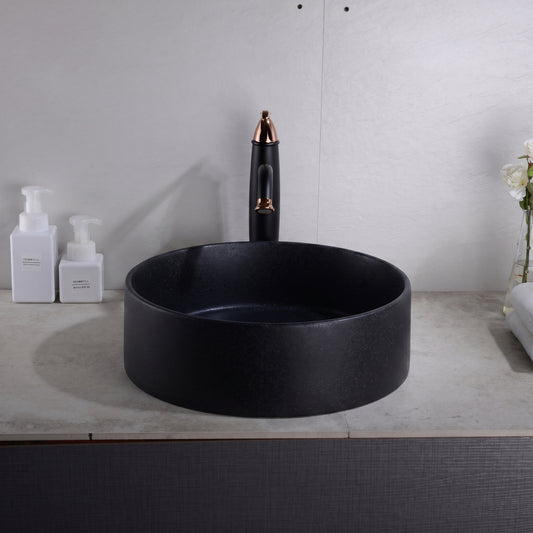 410mmx410mm  Above Counter Basin Quartz - Matte Black