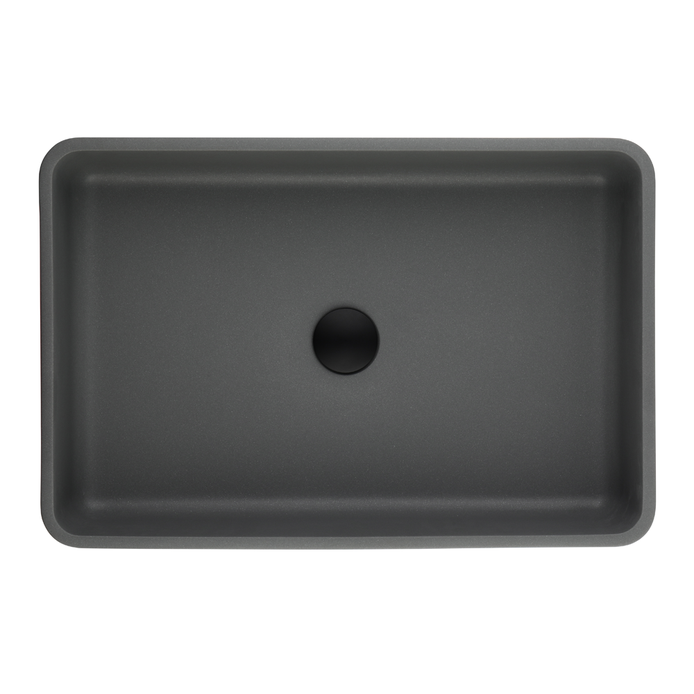 600mmx400mm  Above Counter Basin Quartz - Matte Grey