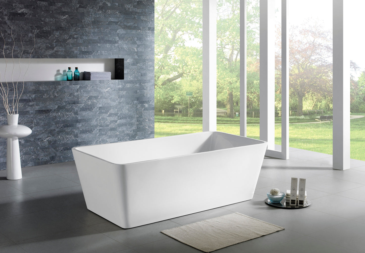 1500mm Freestanding Bathtub - Gloss White