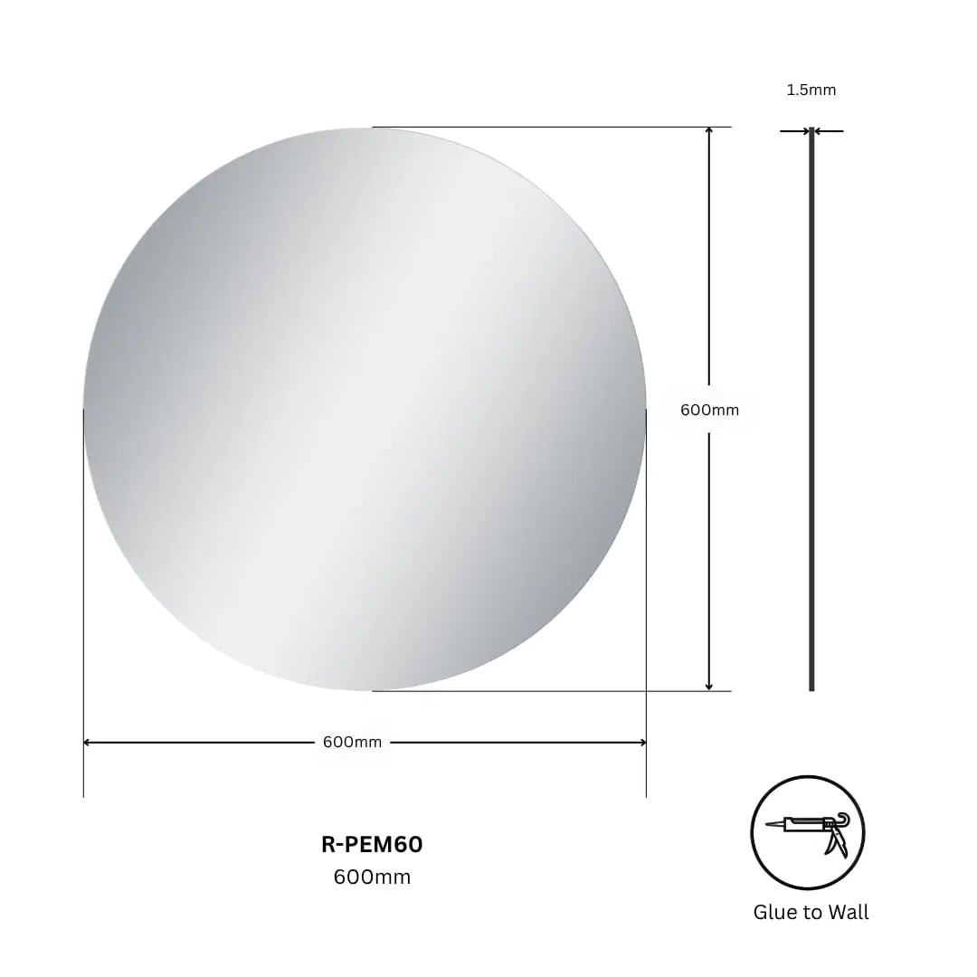 Non-Iuminous Pencil Edge Round Mirror-
D600mm