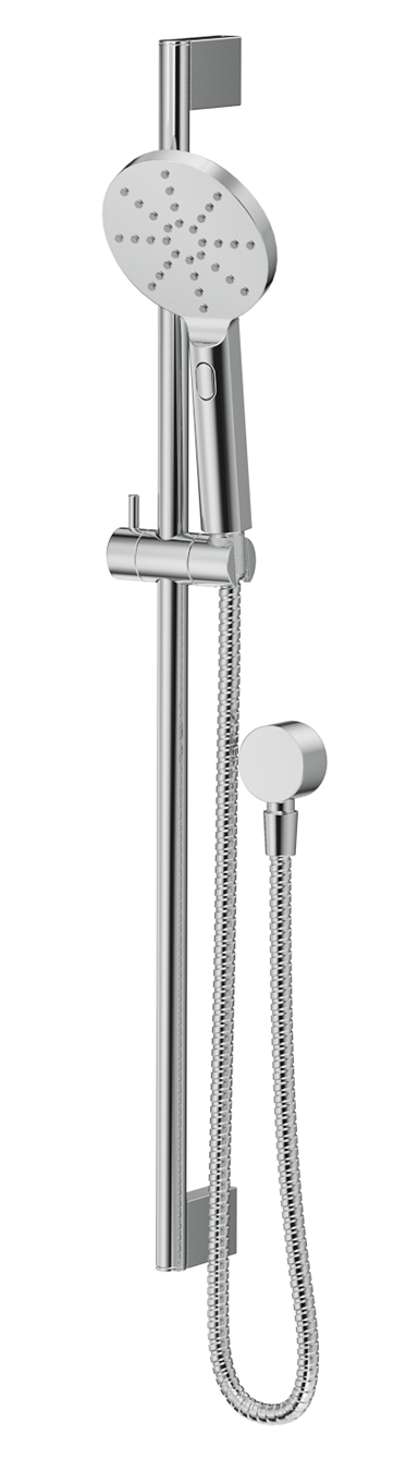 Mica Shower Head on Rail Round - Chrome