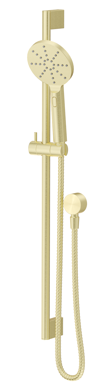 Mica Shower Head on Rail Round - French Gold