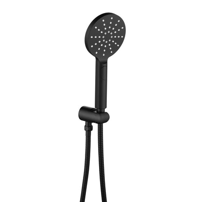 Mica Wide Hand Shower On Wall Bracket - Black