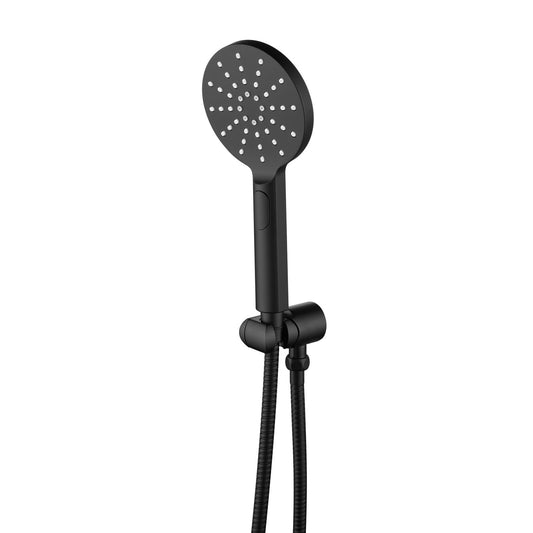 Mica Wide Hand Shower On Wall Bracket - Black