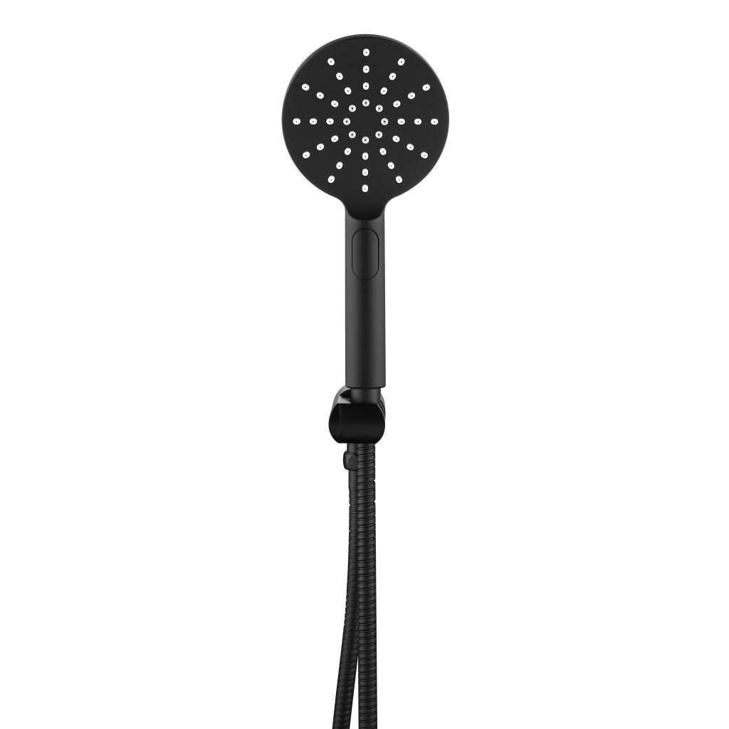 Mica Wide Hand Shower On Wall Bracket - Black