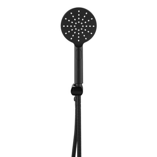 Mica Wide Hand Shower On Wall Bracket - Black