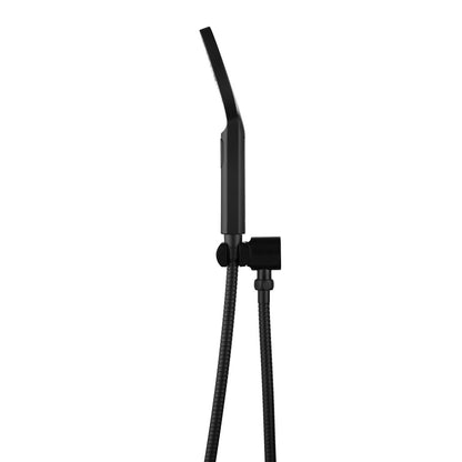 Mica Wide Hand Shower On Wall Bracket - Black