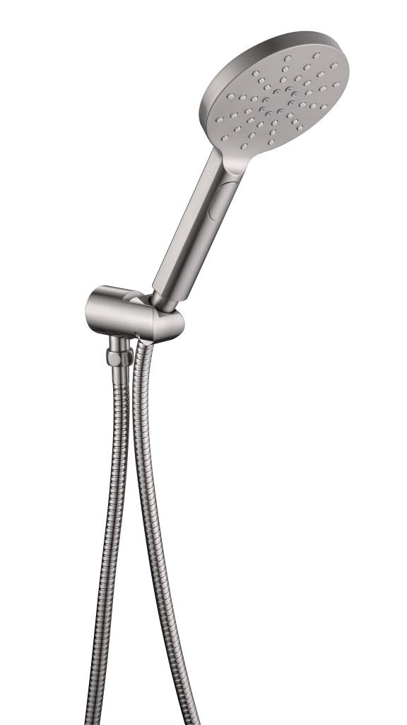 Mica Wide Hand Shower On Wall Bracket - Brushed Nickel