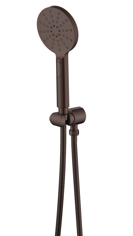 Mica Wide Hand Shower On Wall Bracket - Dusk Bronze