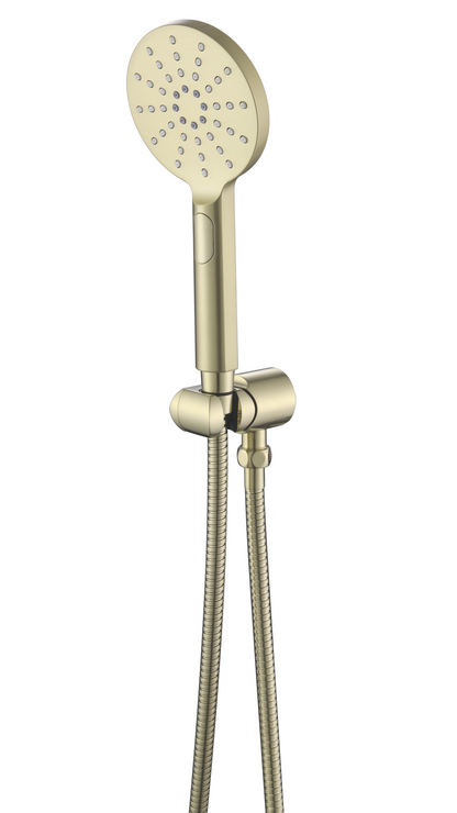 Mica Wide Hand Shower On Wall Bracket - French Gold