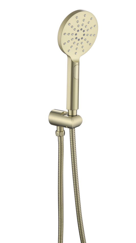 Mica Wide Hand Shower On Wall Bracket - French Gold