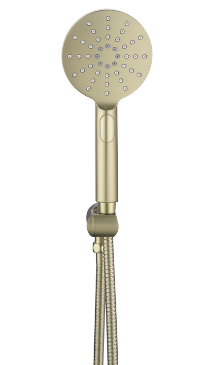 Mica Wide Hand Shower On Wall Bracket - French Gold