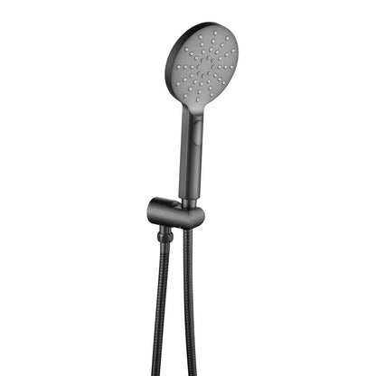 Mica Wide Hand Shower On Wall Bracket - Gunmetal
