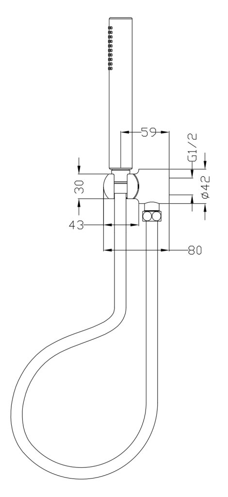 Mica Hand Shower On Wall Bracket - Living Brass