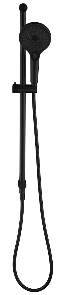 Mica Fluted Shower Head on Rail - Black - (BOM)
